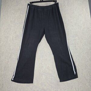 Woman Within 1X Petite Black Pants With White Stripes